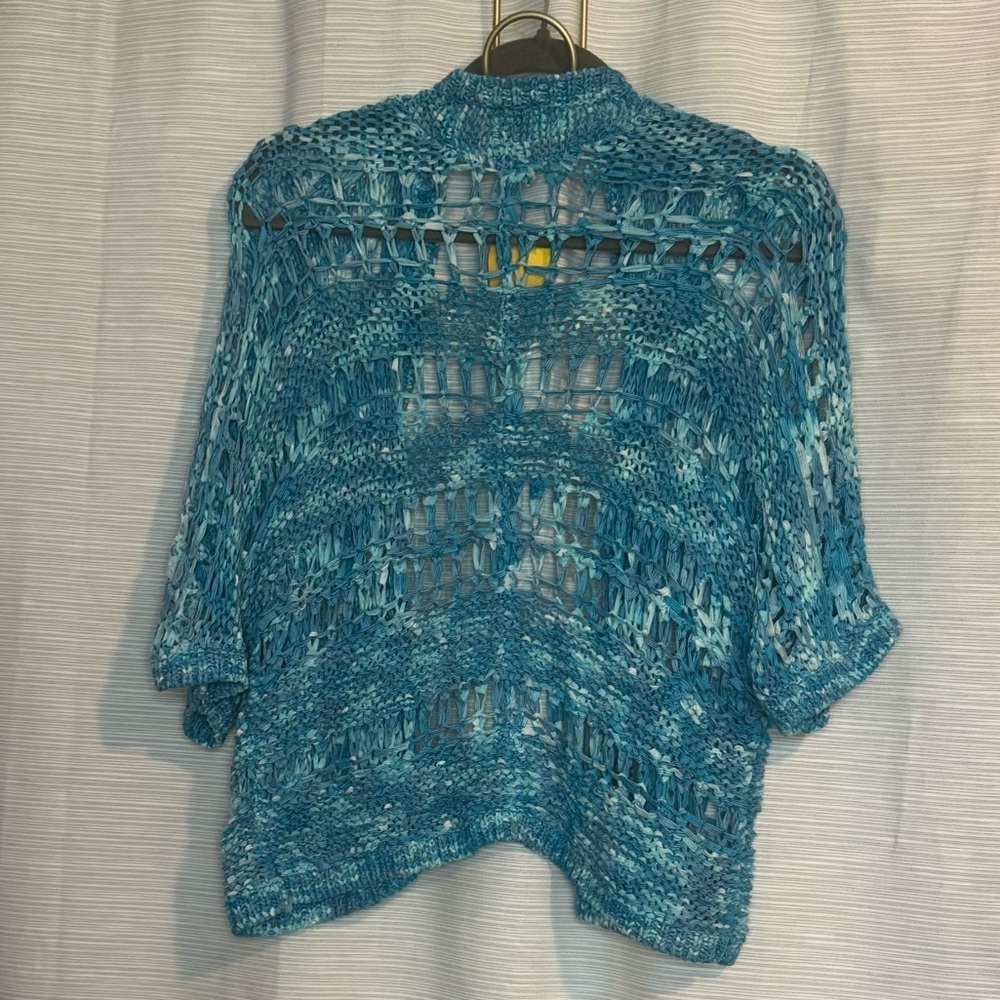 Chico's Turquoise Open Weave Cardigan - Picture 3 of 3